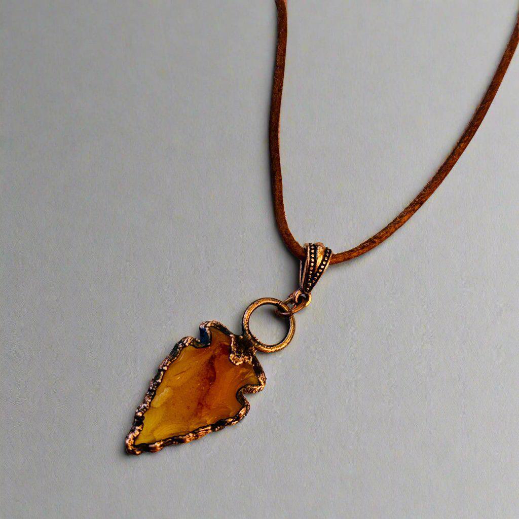 Carnelian Necklace - Adjustable Leather | Handmade by Blackbird & Sage