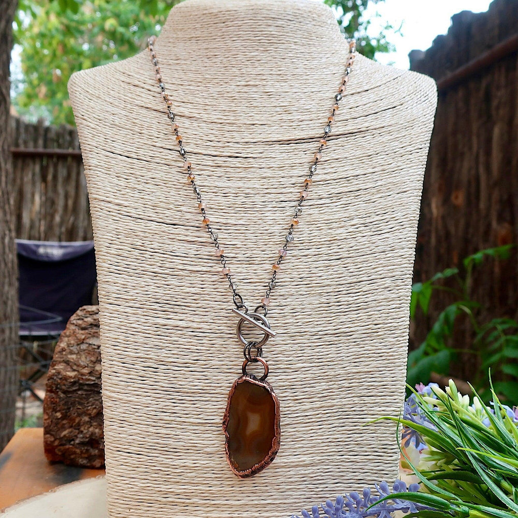 Agate Slice Necklace - Crystal Jewelry | Handmade by Blackbird & Sage