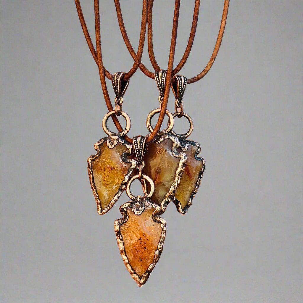 Carnelian Necklace - Adjustable Leather | Handmade by Blackbird & Sage