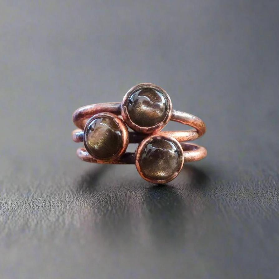 Black Moonstone Ring - Boho Jewelry | Handmade by Blackbird & Sage