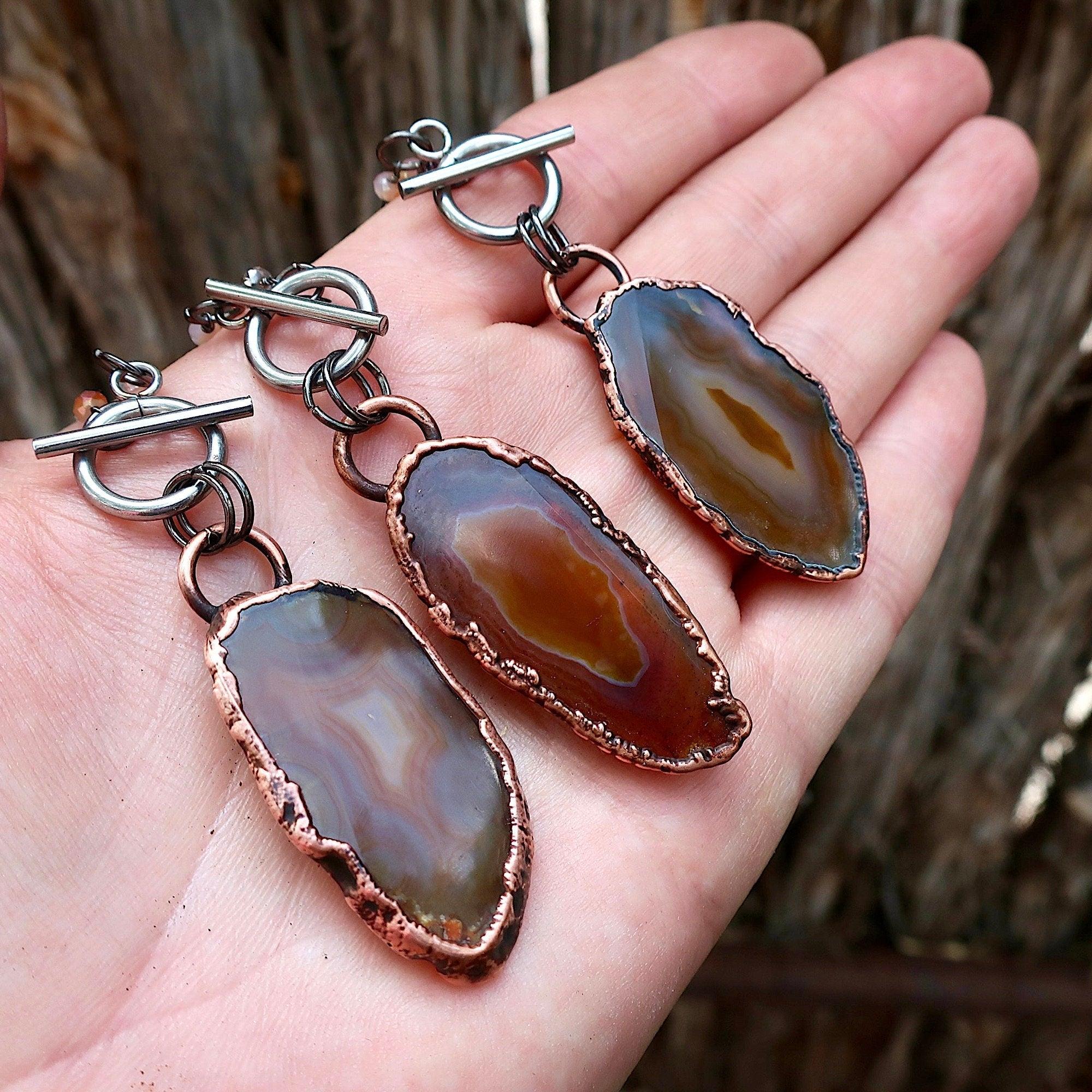 Agate Slice Necklace - Crystal Jewelry | Handmade by Blackbird & Sage