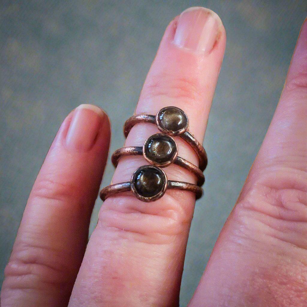 Black Moonstone Ring - Spiritual Jewelry | Handmade by Blackbird & Sage