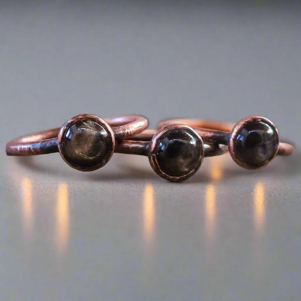 Black Moonstone Ring - Spiritual Jewelry | Handmade by Blackbird & Sage