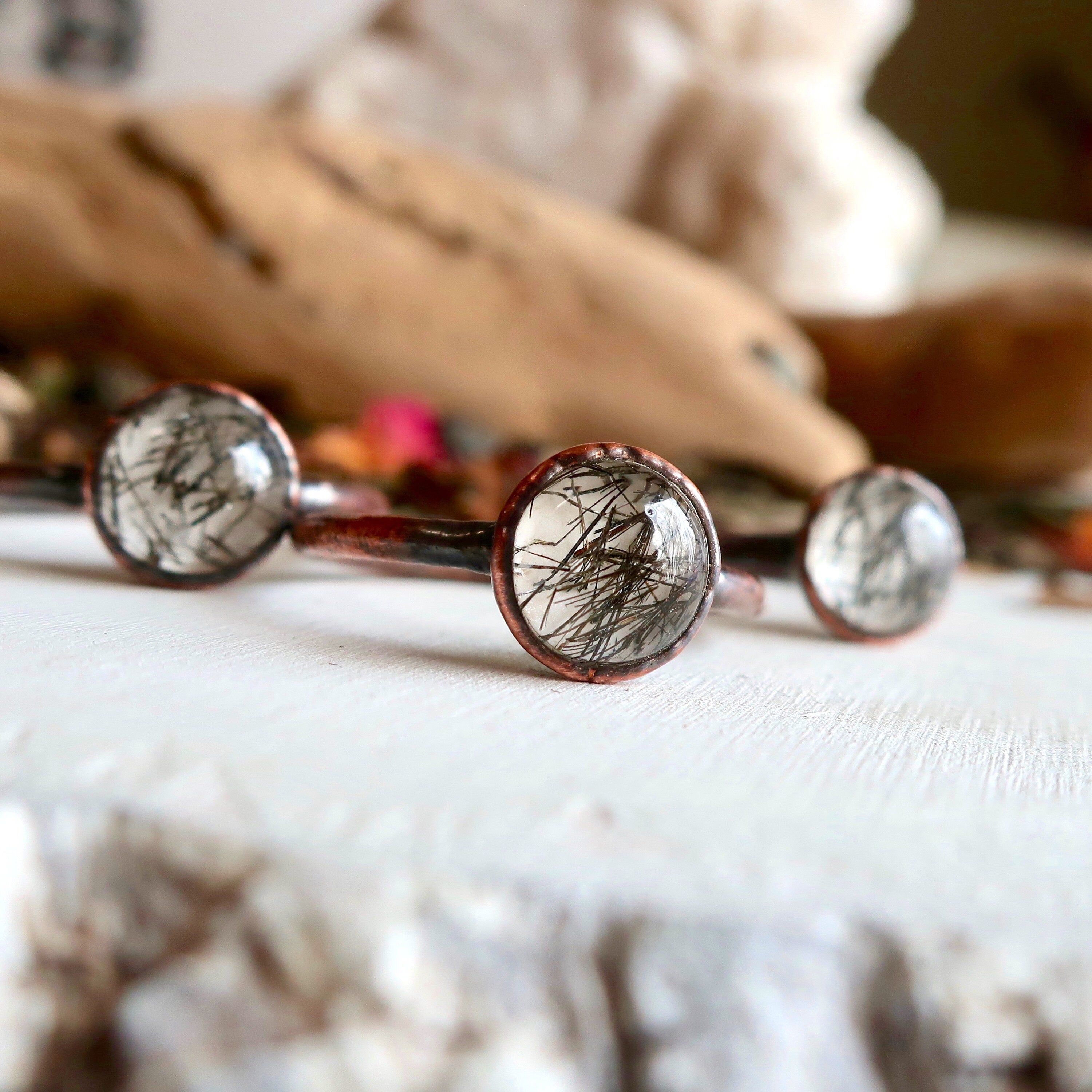 Rutilated Quartz Copper Ring | Handmade by Blackbird & Sage