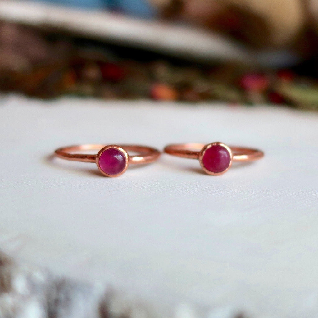 Ruby Ring – Boho Gypsy Style | Handmade by Blackbird & Sage