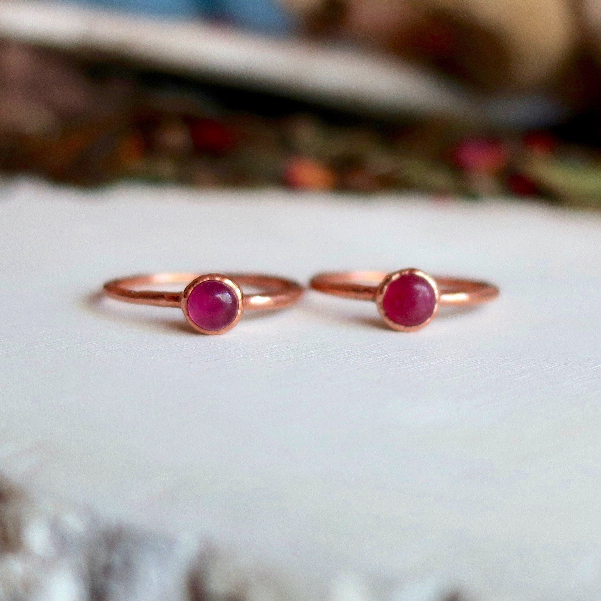 Ruby Ring – Boho Gypsy Style | Handmade by Blackbird & Sage