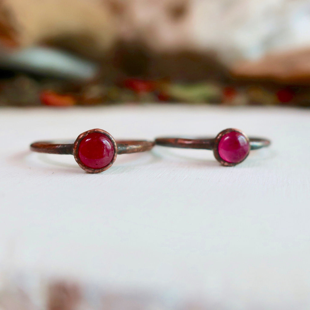 Ruby Ring – Boho Gypsy Style | Handmade by Blackbird & Sage