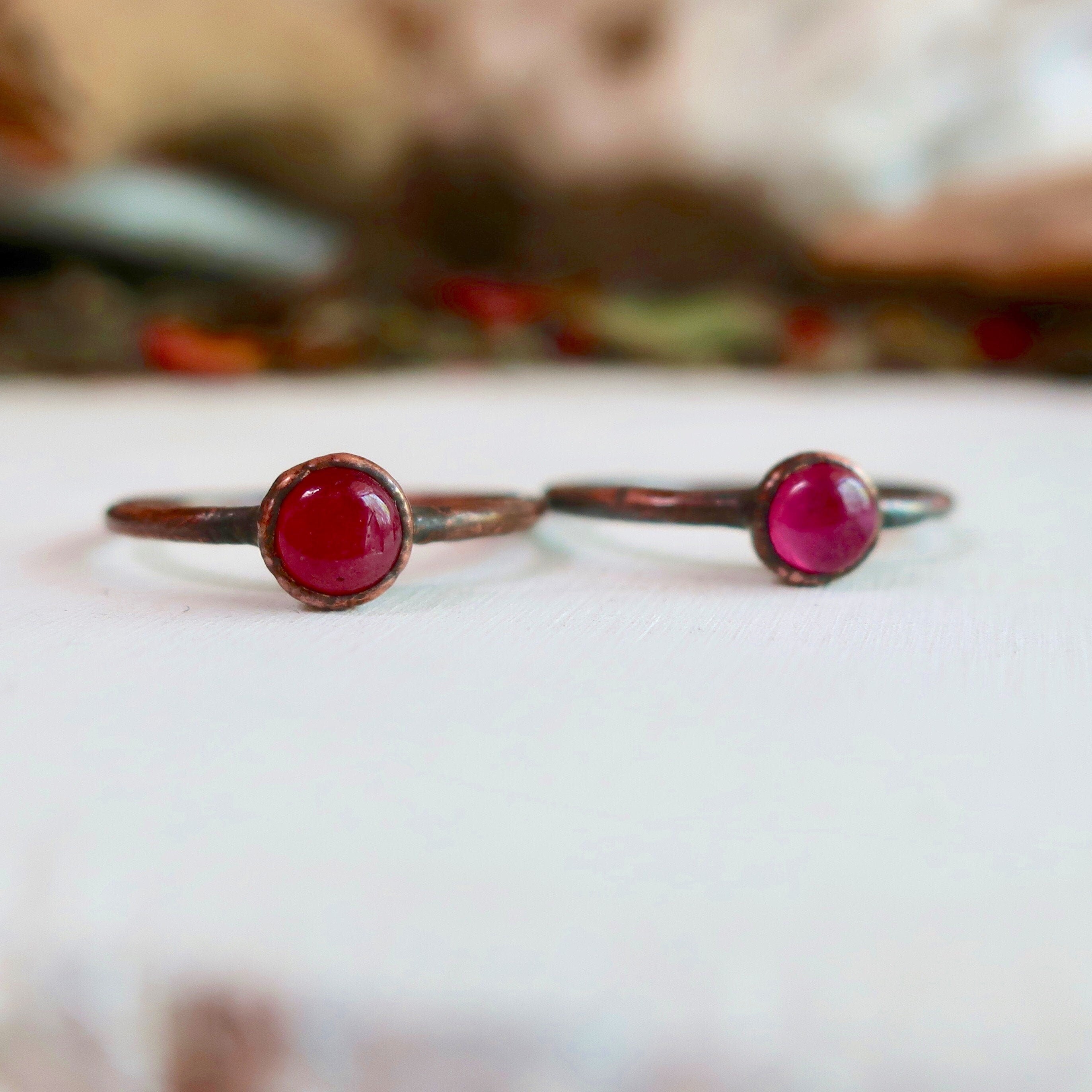 Ruby Ring – Boho Gypsy Style | Handmade by Blackbird & Sage