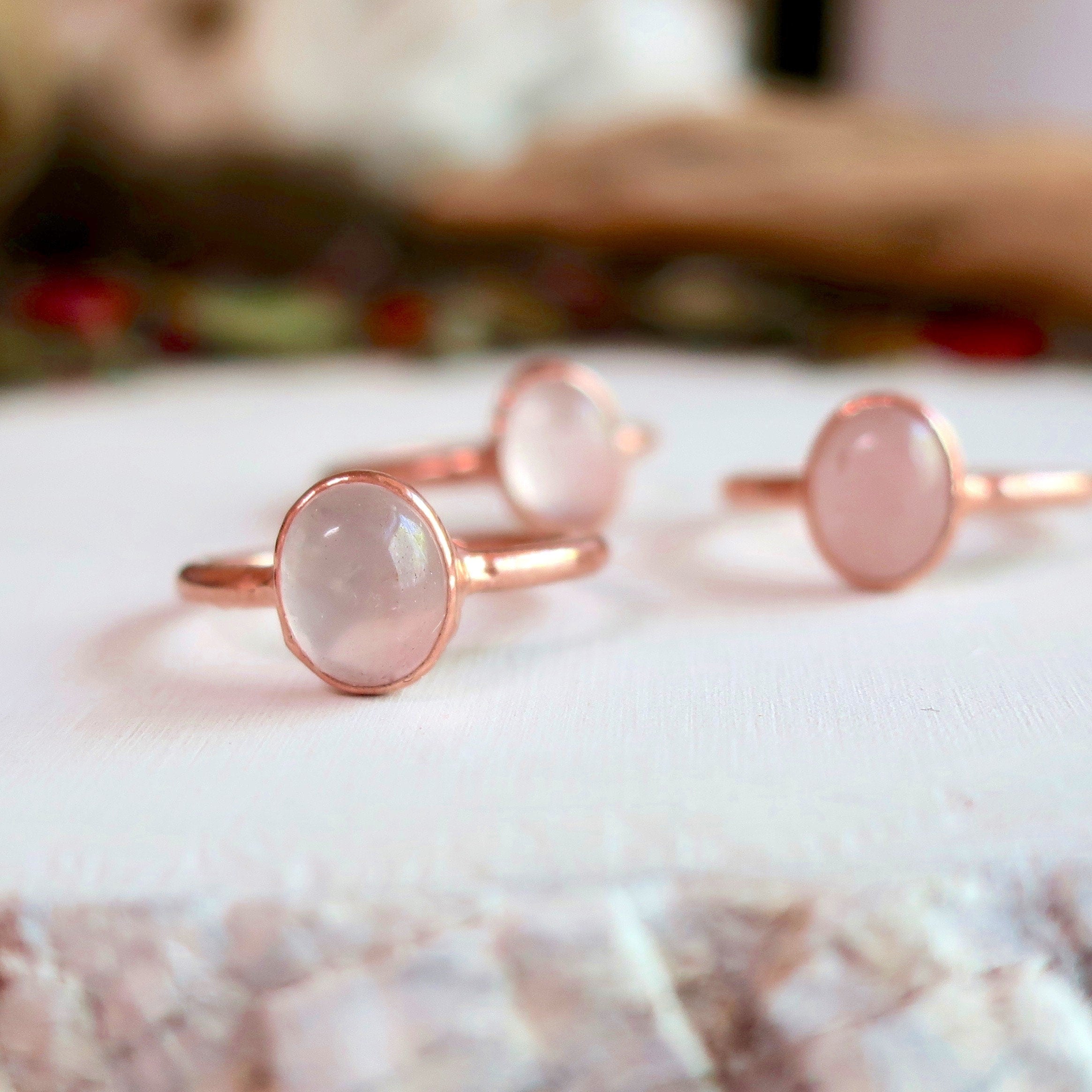 Rose Quartz Ring – Valentines | Handmade by Blackbird & Sage