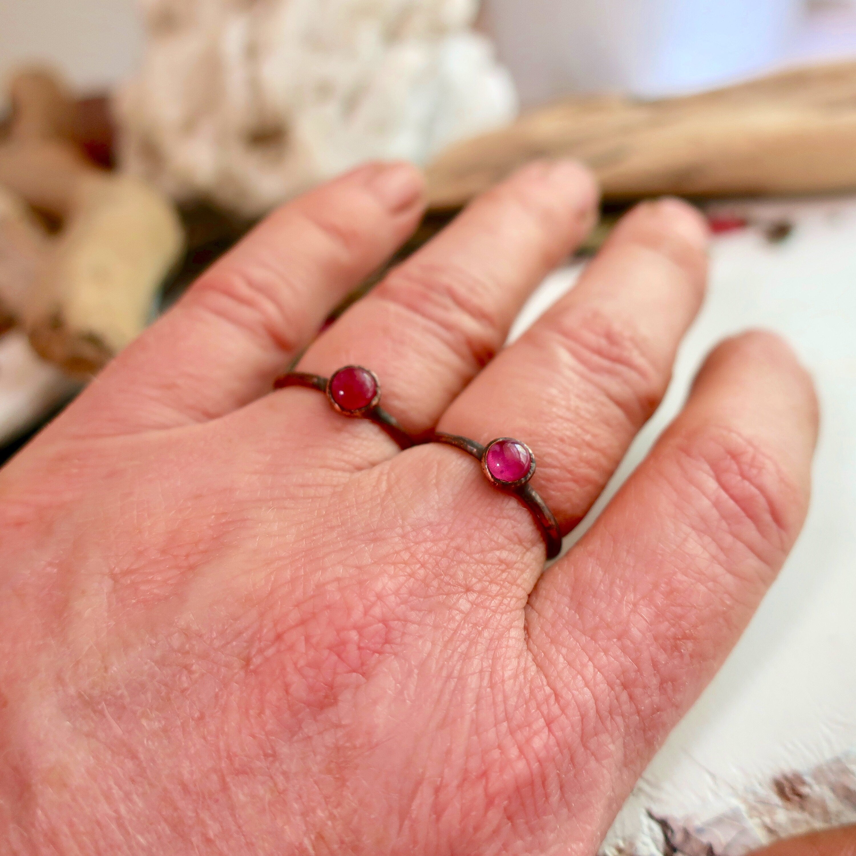 Ruby Ring – Boho Gypsy Style | Handmade by Blackbird & Sage