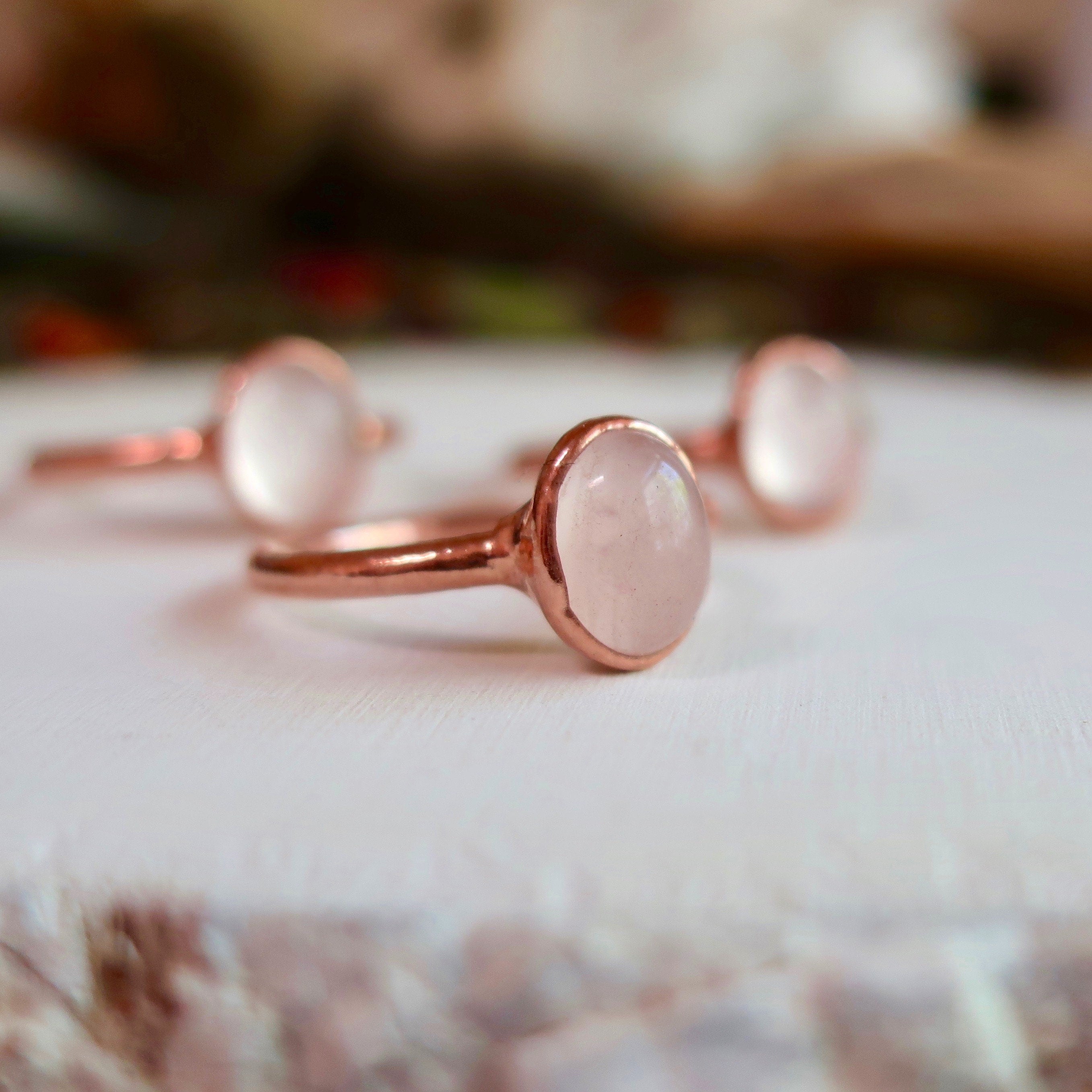 Rose Quartz Ring – Valentines | Handmade by Blackbird & Sage