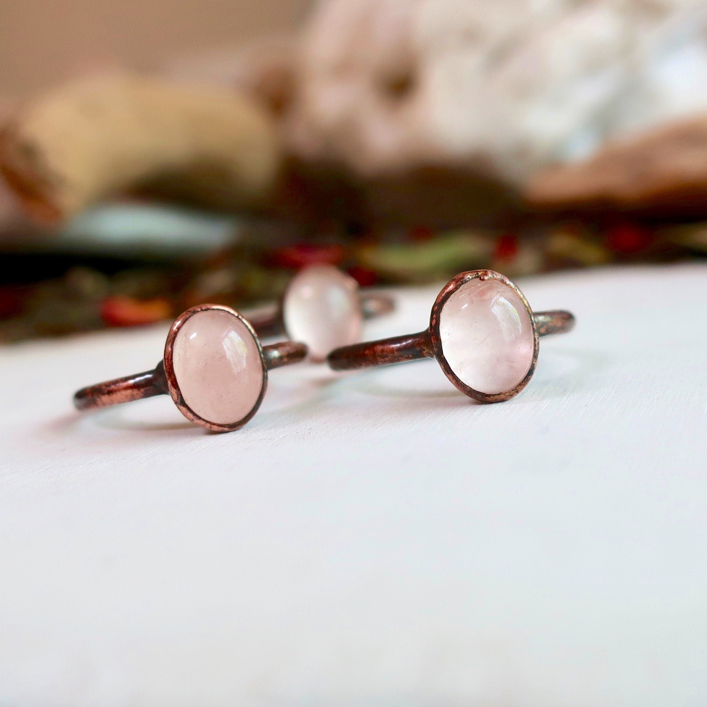 Rose Quartz Ring – Valentines | Handmade by Blackbird & Sage