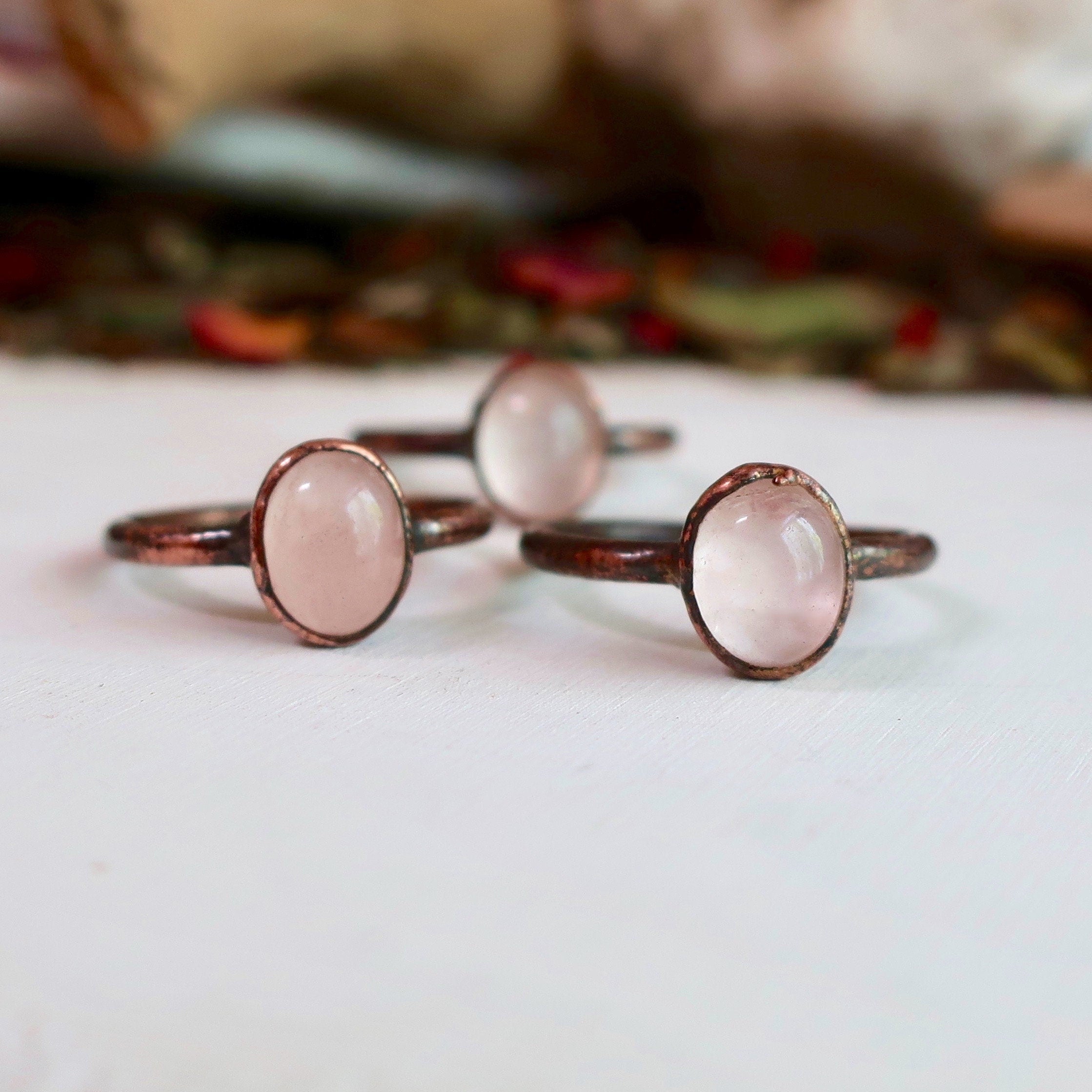 Rose Quartz Ring – Valentines | Handmade by Blackbird & Sage